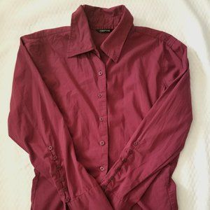 Burgundy Collared Blouse